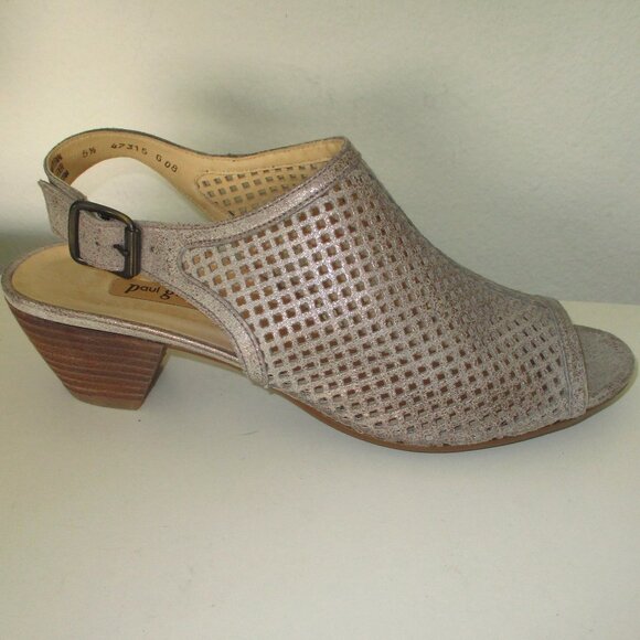Paul Green Womens Leather Slingback 2" Heel Sandal Shoe - Size 7.5M or 5.5 UK - Picture 3 of 10